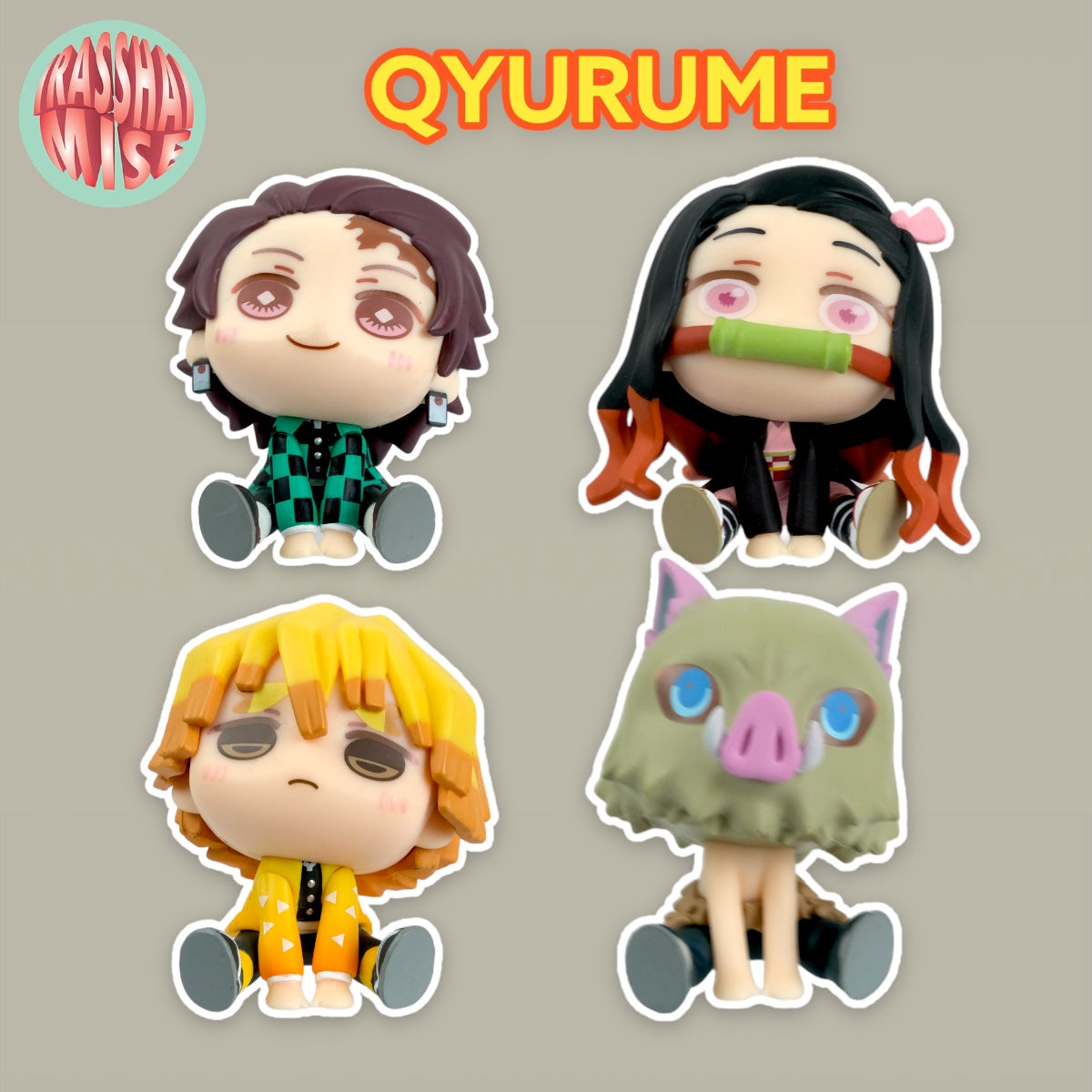 Demon Slayer Tanjiro, Nezuko, Zenitsu & Inosuke Qyurume