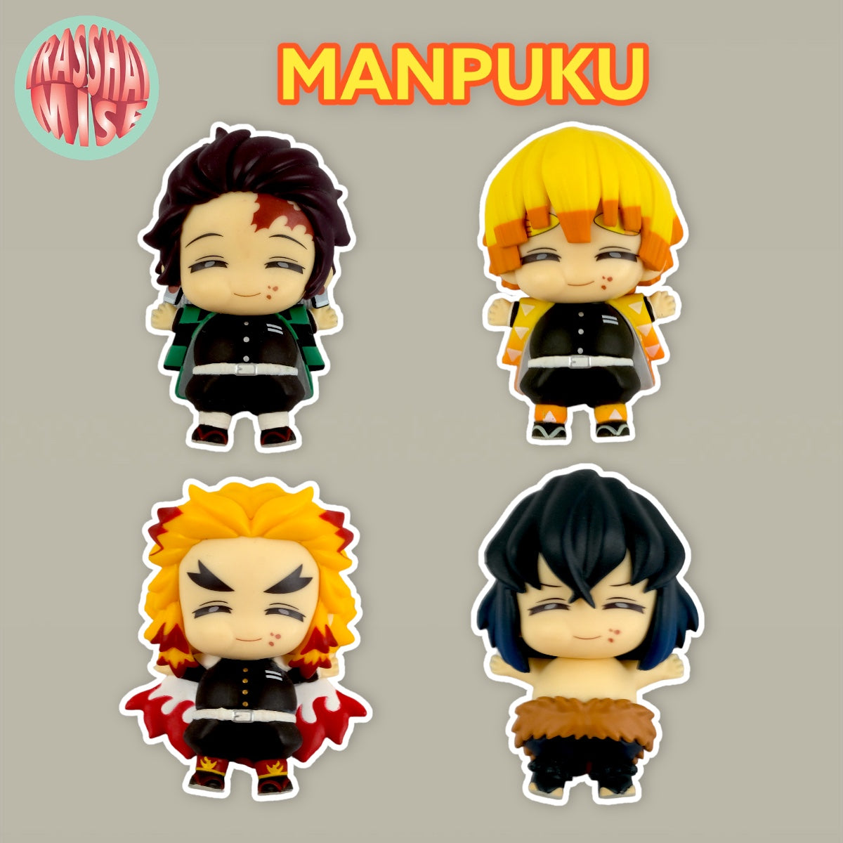 Demon Slayer Tanjiro, Zenitsu, Rengoku & Inosuke Manpuku